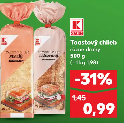 K-Classic Toastový chlieb