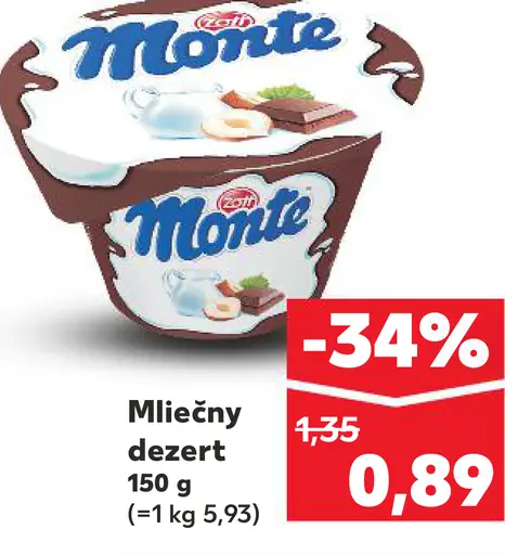 Monte mliečny dezert