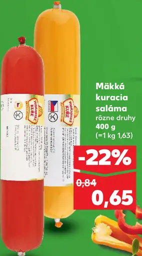 Mäkká kuracia saláma rôzne druhy