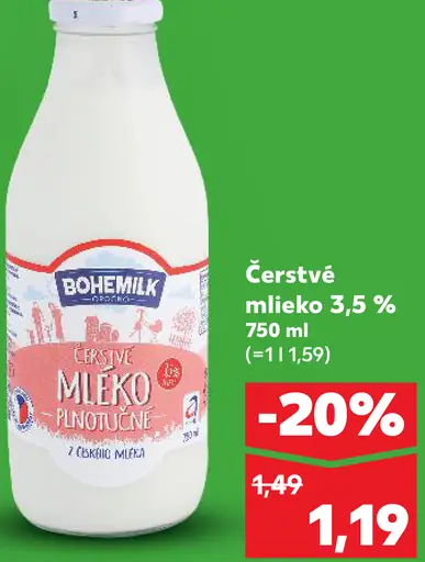 Bohemilk Čerstvé mlieko 3,5%