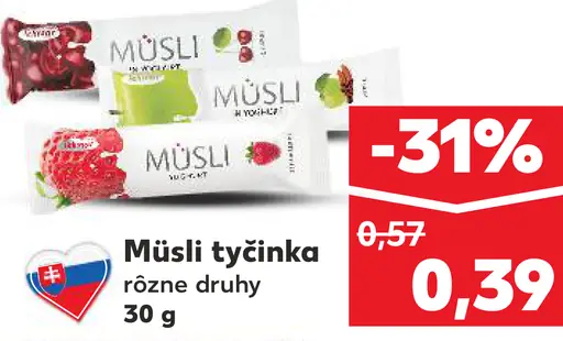Müsli tyčinka rôzne druhy