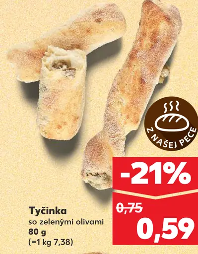 Tyčinka so zelenými olivami