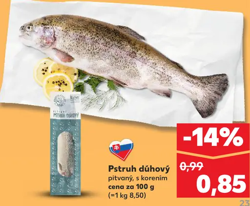 Pstruh dúhový pitvaný s korením