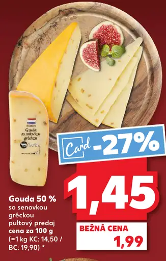 Gouda 50 % so syrovou šunkou gréckou
