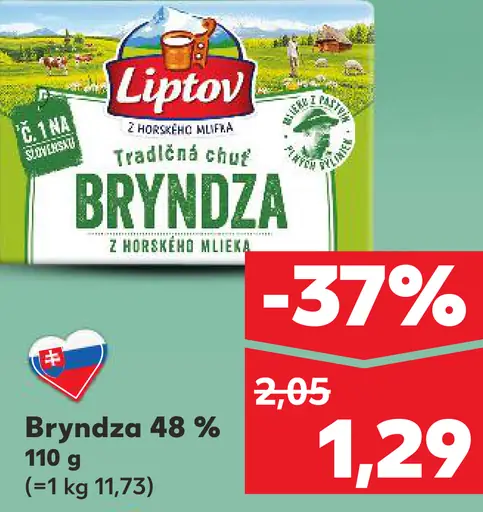 Liptov bryndza 48 % tradičná z horského mlieka