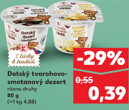 Yoplait detský tvarohovo-smotanový dezert
