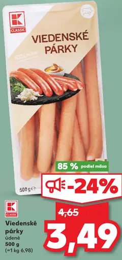 K-Classic Viedenské párky údené