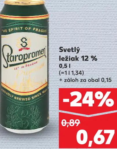 Staropramen Svetlý ležiak 12% plechovka