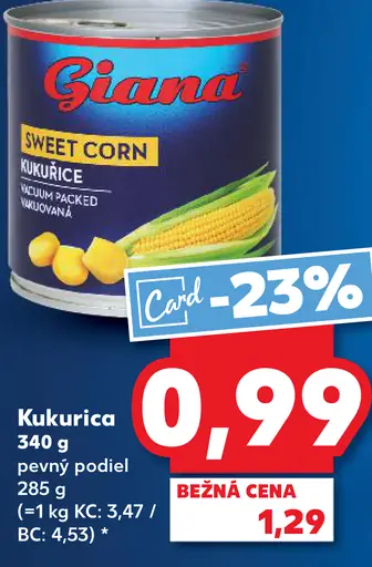Giana kukurica sladká sterilizovaná