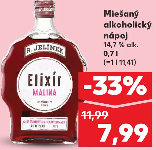 R. Jelínek Elixír Malina miešaný alkoholický nápoj