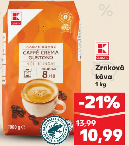 K-Classic Zrnková káva Caffé Crema Gustoso