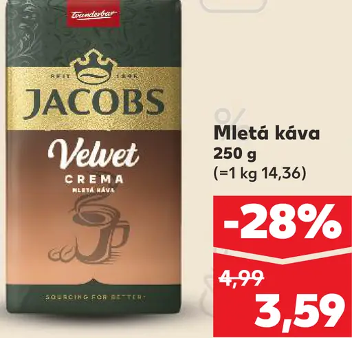 Jacobs Velvet mletá káva