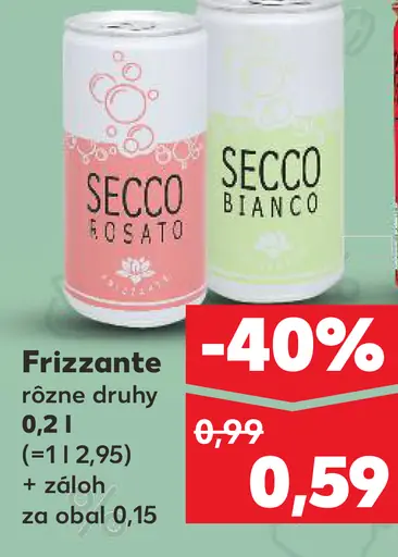 Frizzante Secco Bianco šumivé víno plechovka