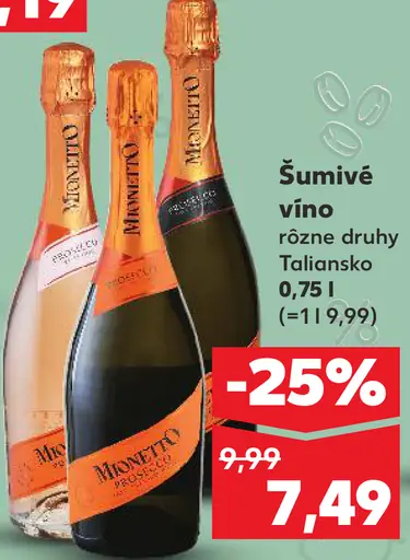 Šumivé víno Prosecco Mionetto