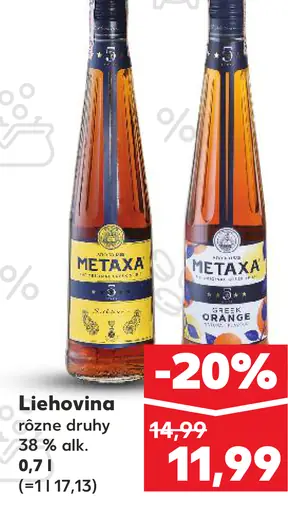 Metaxa grécka liehovina 38 % alk. rôzne druhy