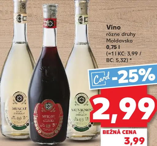 Víno rôzne druhy Moldavsko 1 l