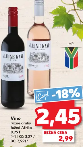 Kleine Kaap víno rôzne druhy Južná Afrika