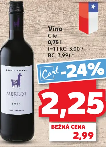 Merlot víno Čile