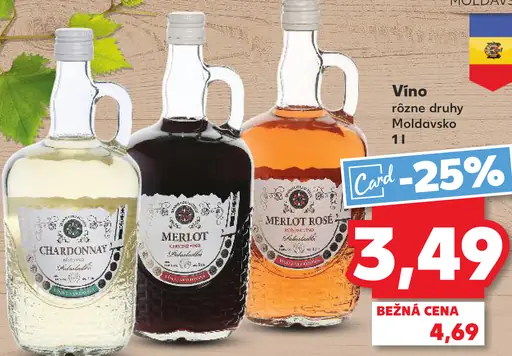 Merlot polosladké víno Moldavsko