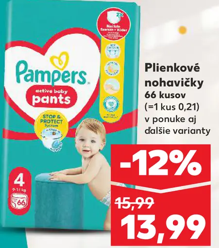 Pampers Active Baby Pants plienkové nohavičky veľkosť 4