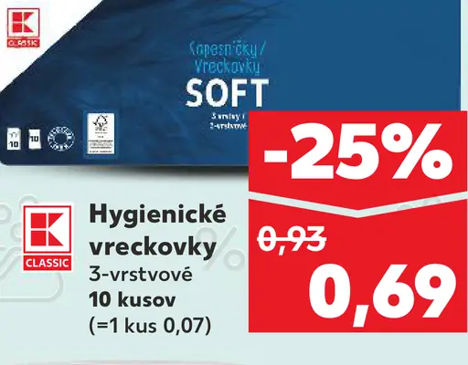 K-Classic Hygienické vreckovky 3-vrstvové