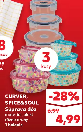 Curver Spice&Soul súprava dóz plastové rôzne druhy