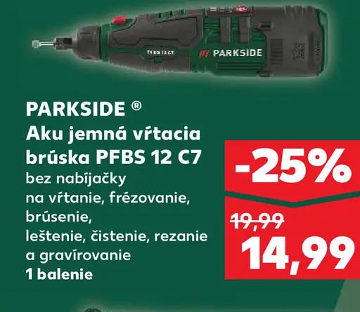 Parkside Aku jemná vŕtacia brúška PFBS 12 C7
