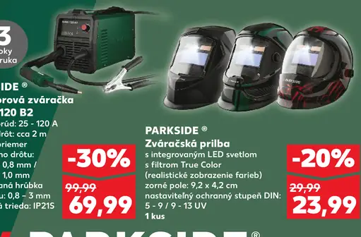 Parkside zváračská prilba s filtrom True Color