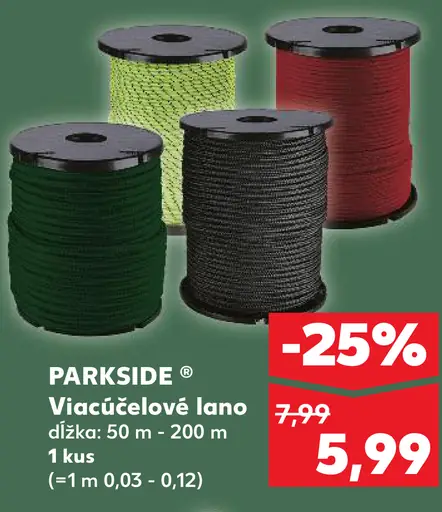 Parkside viacúčelové lano