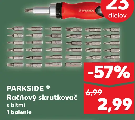 Parkside Ročňový skrutkovač s bitmi