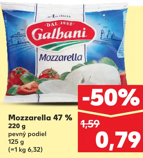 Galbani Mozzarella 47 % pevný podiel