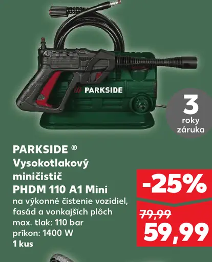 Parkside vysokotlakový miničistič PHDM 110 A1 Mini