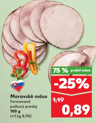 Moravské mäso formované putový predaj