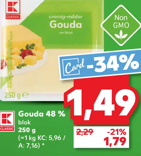 Gouda syr 48 % blok