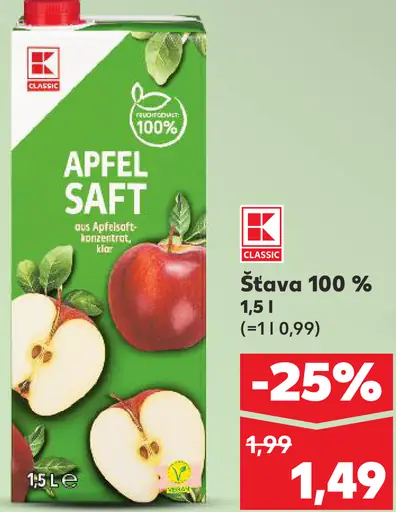 K-Classic 100 % jablková šťava
