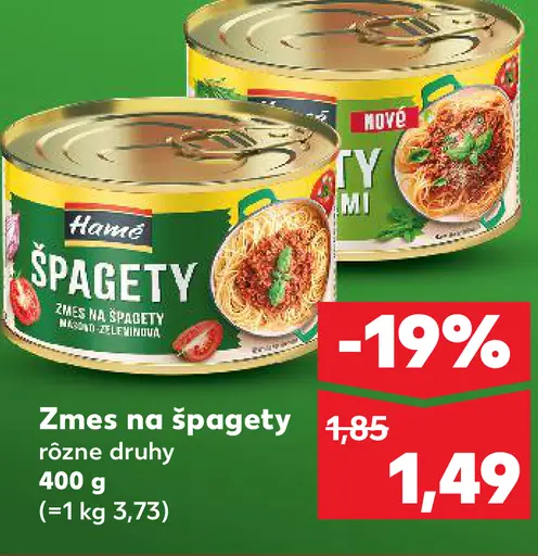 Hamé zmes na špagety rôzne druhy