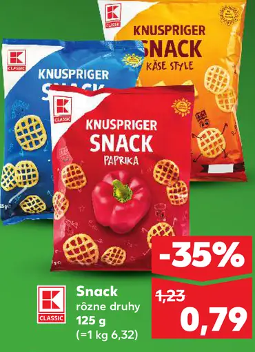 Knuspriger Snack rôzne druhy