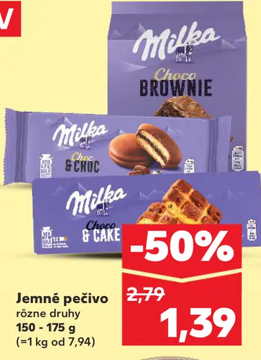 Milka jemné pečivo Choco Brownie, Choco Cake & Choc, Choco Wafer Rolls