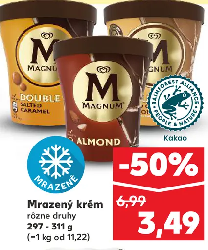 Magnum mrazený krém Double Salted Caramel, Almond, Kakao