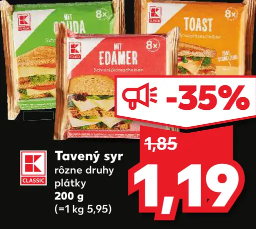 K-Classic Tavený syr plátky