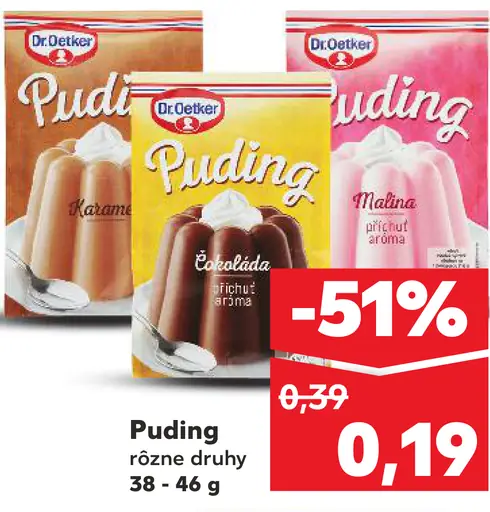 Dr. Oetker Puding rôzne druhy