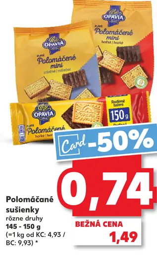 Opavia Polomáčané mini sušienky