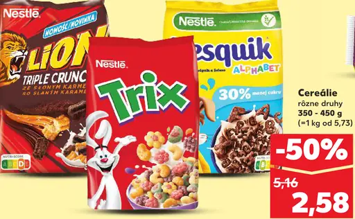 Nestlé Lion triple crunchy cereálie