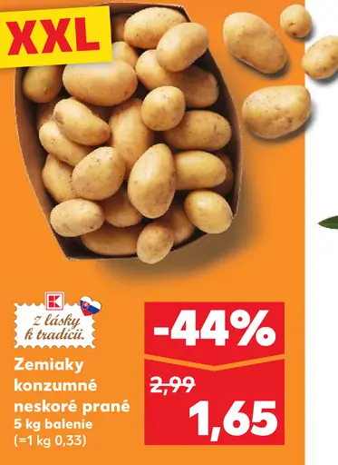 Zemiaky konzumné neskoré prané