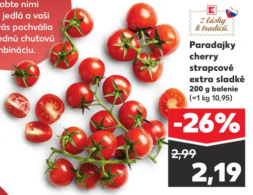 Paradajky cherry strapcové extra sladké