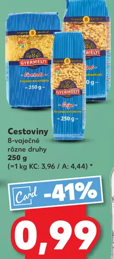 Cestoviny 8-vaječné rôzne druhy