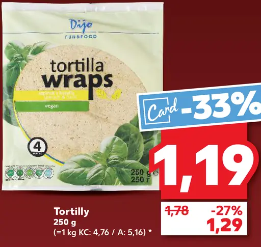 Dijo tortilla wraps vegan