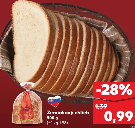 Zemiakový chlieb krájaný