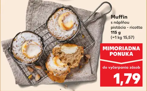 Muffin s náplňou pistácia – ricotta