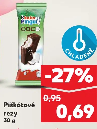 Pinguin Coco piškótové rezy